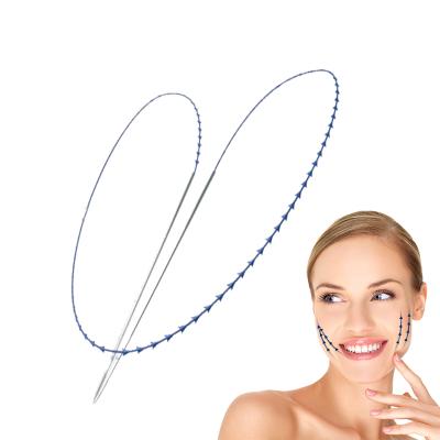 China Easy to use purchase polydioxanone collagen cone wire lifting double sharp 19G 100mm 380mm needle pdo spring wire sterile to breast lift for sale