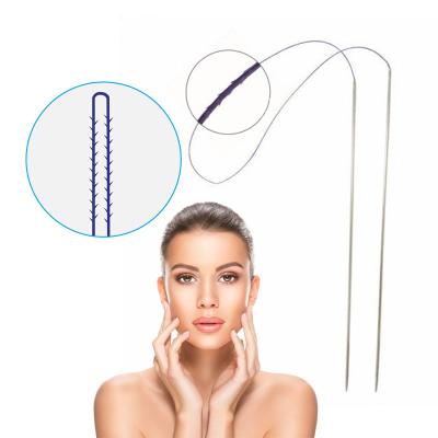 China Easy To Use Face Body Tightening Chin Lifting Sharp Needle 20G 130mm 400mm PDO Thread Double Needle Mount for sale