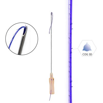 China Easy To Use Korea CE PDO 3D Tooth Absorbable Sharp Meso Needle 19G 100mm Barbed Wires For Face Tightening for sale