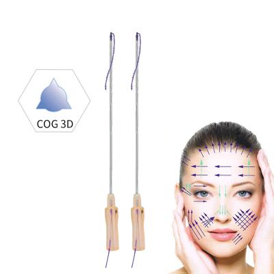 China Easy to use factory cutting thread lift pdo tooth beauty 19G 100mm with L blunt needle for skin lifting for sale