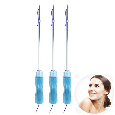 China Easy To Use Polydioxanone To Suture Absorbable Facelift With Barbed Wire Tooth 3D 19G 100mm Sharp Needle PDO for sale