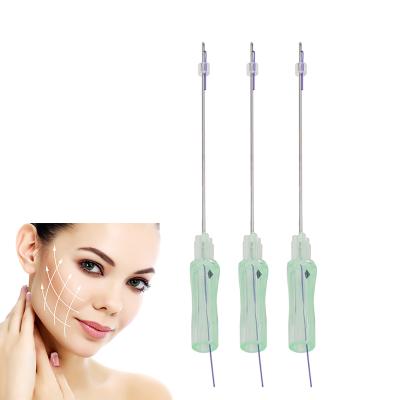 China Easy to use anti-aging barbed tooth 6D L needle 19G 100mm high quality absorable suture skin face lifting for sale