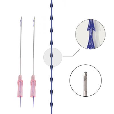 China Easy To Use Medical Beauty Maker Suture Sterile Absorbable Facial Tooth L 18G 100mm PDO Tensor Lift Cones Thread for sale