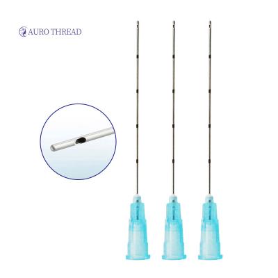 China High Nasolabial/Lip/Face/Body Fold Safety Stainless Steel Cannula Needle Selling 23G 50mm Micro Cannula Class I For Syringe Use for sale