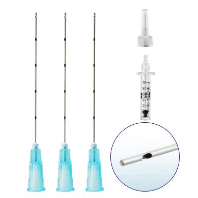 China Hot Sale Nasolabial/Lip/Face/Body Bend Micro Needle Syringe Stainless Steel Tip 25G 38mm Blunt Cannula For Hyaluronic Acid for sale