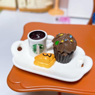 China DIY TOY 4pcs/set Afternoon Tea For Girls Series Doll Room Miniature Toys Afternoon Tea Decoration for sale