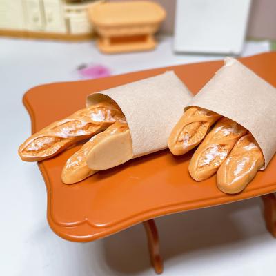 China DIY TOY 3pcs/set Mini 1:12 Dollhouse Resin Baguette Bakery Miniature Toy Bread for sale