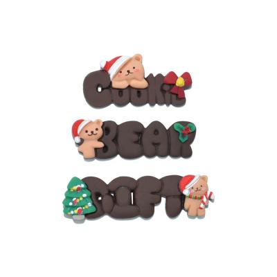 China Other Cute Kawaii Resin Christmas Accessories Bear Letter Dish Other Christmas Decorations for sale