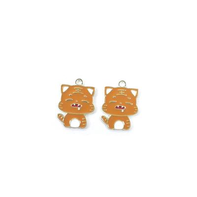 China DIY cute cartoon jewelry punk accessories alloy tiger headdress earrings bracelet enamel animal charms for sale