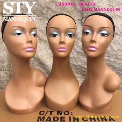 China Other Main Model Of Beautiful Black African Plastic Realistic Female Life Size Mannequin Makeup For Wig Cap Hat Display for sale