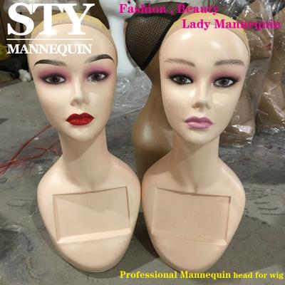 China Other Head Female Realistic Red Lips Red Lips Female Makeup Mannequin Head Wig Mannequin Main Mannequin For Wig Display for sale