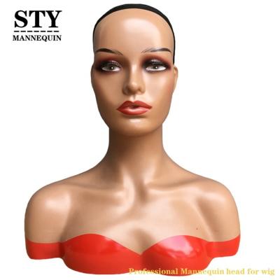 China Other Main Portrait Mannequin Head Realistic Mannequin Bust African American Mannequin Head For Wigs for sale