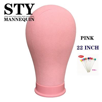 China Light Blue and Pink Wig Hair Main Mannequin Accessories Tool Wig Stand Mannequin Block Canvas Dummy Head For Wigs for sale