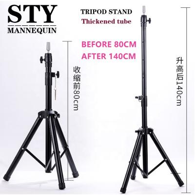 China Micro Pans Hair Extension Tool Tripod Stand For Cloth Block Head Adjustable Wig Holder Head Stand For Cosmetology Hairdressing Training Practice Wig Stand for sale