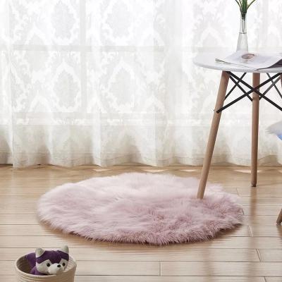 China Modern round faux fur rugs living room rug faux fur blankets easy to clean faux fur factory price shenzhen lily cheng for sale