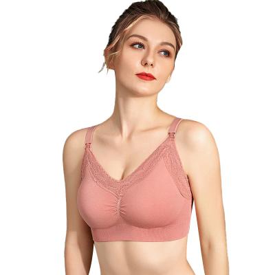 China Wholesale Antibacterial Sleep Nursing Maternity Bra Pregnant Women Breastfeeding Care Bras Seamless Maternity Nursing Bra for sale