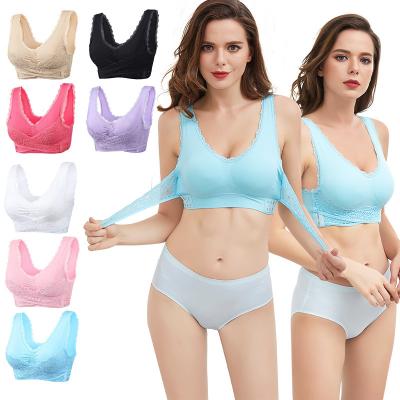 China Lace Antibacterial Sexy Gather Women's Allure Elegant Lift Up Bra Women's Bra Ladies V-Neck Wrap Chest Tube Women's Beauty Upper Back Bra for sale