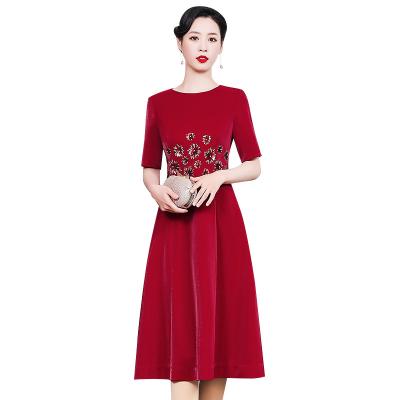 China 2021 Popular China Anti-wrinkle Half Sheaths Mother Wedding Dress Red Carpet Formal Dresses Women Evening Dress for sale