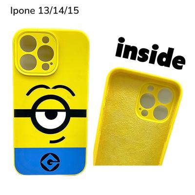 China Shockproof Couple  Cartoon liquid silicone customized logo for  iphone  12/12Pro /12Pro max/12mini  Mobile phone case for sale