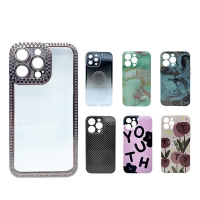 China Shockproof Environmentally friendly and high transparency TPU high-quality glass diamond phone case suitable for iPhone 11/12/13/14 series for sale