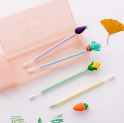 China 4 designs fiber fruit style gel ink pen with 0.38mm refill for promotional or gift for sale