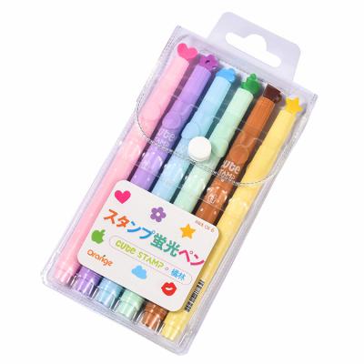 China Fancy Fiber Toy Gift Stamp Water Color Marker Pen For Kids to Watercolor Stamp Drawing Marker Pen for sale