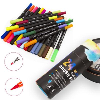 China DIY fiber color marker pen water-based watercolor for students - watercolor-watercolor marker pen for sale