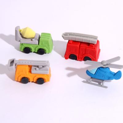 China Hot Selling Fancy Eraser.stationery mini various boy toys car 3D airplane shape puzzle eraser mini for sale