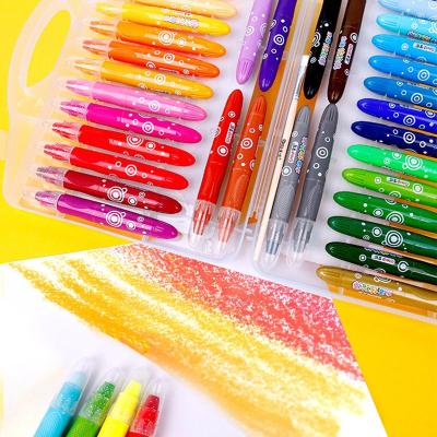 China Kids Art 24 Colors Silky Washable Pencil For Kids Love Face Painting Gel Twistable Crayon Twist Pencil for sale