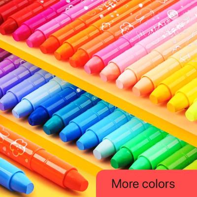 China Kids Art Good Quality Rainbow Solid Material Non-Toxic Colors Wax Pencil For Kids Gift Twist Pencil for sale