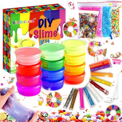 China Relaxing Fluffy Slime DIY Kit Crystal Slime Set for Girls Boys Toys Kids Art Craft Slime Making Set for sale