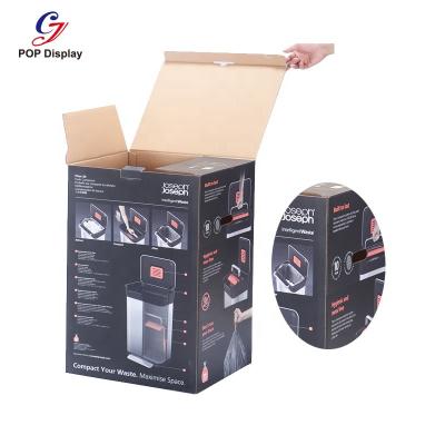 China Recycled Materials Logo Elegant Wholesales Big Packaging Custom Boxes Large Cardboard Paper Corrugated Cardboard With Matt Lamination For Trash Bin for sale