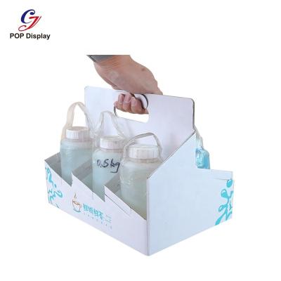 China Recycled Materials Customized Printing Collapsible Boxes 6 Bottle Portable Cup Corrugated Cardboard Carriers For Beer Wine Drinking for sale