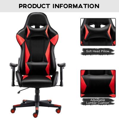 China High Back Ergonomic Rotating Leather PU PC Computer Gaming Chair With Footrest for sale