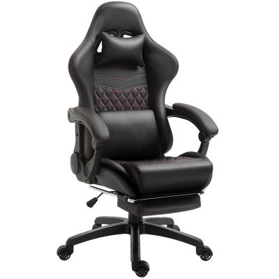 China High Back Ergonomic Rotating Leather PU PC Computer Gaming Chair With Footrest for sale