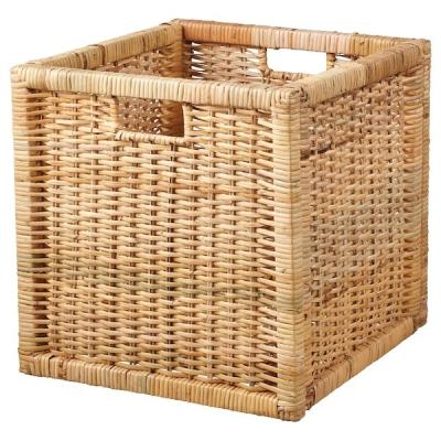 China Sustainable BRANES Woven Rattan Storage Cube Basket from BRANAS for Shelf Organization or Closet Storage for sale