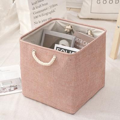 China Wholesale Viable Organizer Homeplus Space Saving Cloth Cube Storage Bins With Macrame Rope Handle For Cube Organizer for sale