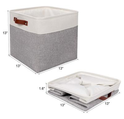 China Homeplus New Arrival Space Saving Viable Fabric Storage Baskets For Shelves Organizer Bins Large Storage Organizing Trash Cans With Handles for sale