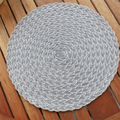 China Homeplus 2022 New Insulation Polyester-cotton Teacup Viable Oval Flower Woven Mat Hot Table Pads Thick Natural Place Mats for sale