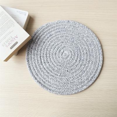 China Homeplus Sustainable Newcomer Oval Handmade 2022 Warm Insulation Mixed Fabric Switch Place Mat Tea Cup Mat Thick Natural Bowls Mat for sale