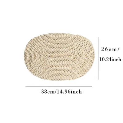 China Homeplus Sustainable 2022 New Handwoven Husk Heat Resistant Vintage Oval Corn Decor Table Top Tableware Customized Natural Place Mats for sale