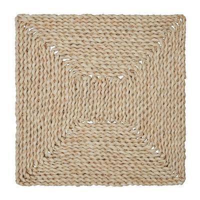 China New Homeplus 2022 Viable Square Corn Husk Woven Round Carpet Square Corn Husk Place Mats Heat Insulation Thickened Straw Woven Place Mat for sale