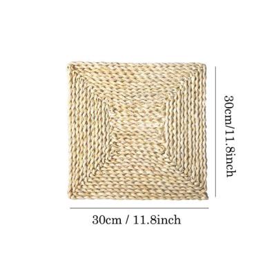 China 2022 Homeplus Sustainable New Arrival Corn Husk Round Rug Square Woven Straw Table Mats Heat Resistant Natural Handmade Dinner Mats for sale