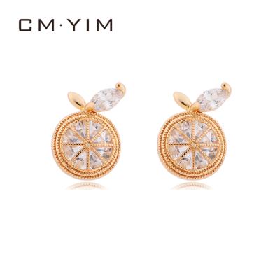 China Fashion 18K Gold Plated Fashion Design Hollow Rice Word Earrings Female for sale