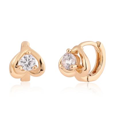 China 2021 Fashionable CLASSIC High Quality Gold Plated Heart Huggie Stud Circles Stud Earring Jewelry for sale