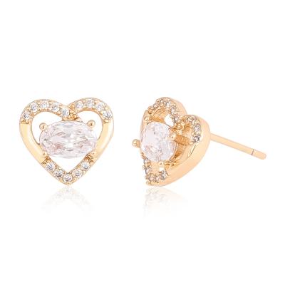 China CM YIM Hot Sale Jewelry Wholesale Fashionable Factory Price Women 18K Gold Heart Stud Earring Cheap Customize Stud Earrings for sale