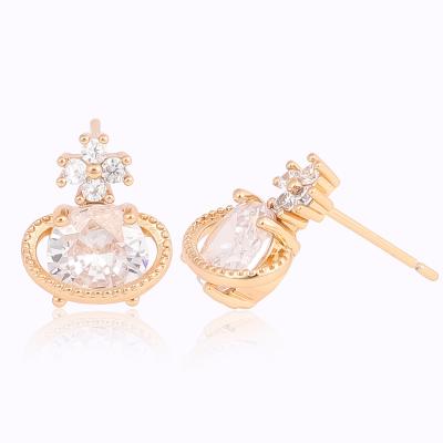 China CM YIM Jewelry Cheap Factory Wholesale Trendy Price Gold Zircon Women Stud Earring Customize Stud Earrings For Women for sale