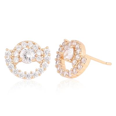 China Cm Fashion Trendy 18K Gold Plated Gold Stud Earrings Women,Wholesale Fashion Gold Stud Earrings Jewelry for sale