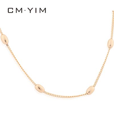 China Cm YIM Jewelry Fashion Jewelry Fashionable Exquisite Gold Stainless Steel Chain Beads Pendant Chain Necklace For Women for sale