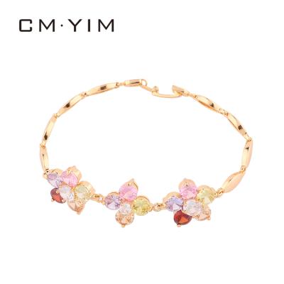 China New CM Fashion Design Dubai 18K Color Zircon Jewelry Bracelet Girl Gold Plated YIM Jewelry Wholesale 2021 TRENDY for sale